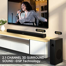 Load image into Gallery viewer, Saiyin Sound Bars for TV with Subwoofer, 100W Soundbar 2.1 CH Surround Sound System, DSP Home Theater Audio, Bluetooth 5.0/Optical/RCA Connectivity
