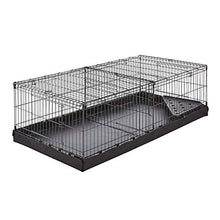 Load image into Gallery viewer, AmazonBasics Indoor-Outdoor Small Pet Habitat Cage with Canvas Bottom, with Divider, Black
