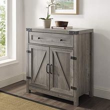 Load image into Gallery viewer, Walker Edison Furniture Company Farmhouse Barn Door Wood Accent Cabinet Entryway Bar Storage Entry Table Living Dining Room, 30 Inch, Grey Wash
