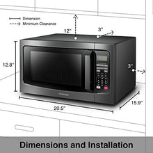 Load image into Gallery viewer, Toshiba EM131A5C-BS Microwave Oven with Smart Sensor, Easy Clean Interior, ECO Mode and Sound On/Off, 1.2 Cu.ft, Black Stainless Steel
