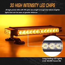 Load image into Gallery viewer, LINKITOM LED Strobe Flashing Light Bar -Double Side Amber 30 LED High Intensity Emergency Hazard Warning Lighting Bar/Beacon/with Magnetic and 16 ft Straight Cord for Car Trailer Roof Safety
