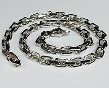 Load image into Gallery viewer, TEX 10k Solid White Gold Handmade Link Men's Chain/Necklace 24" 220 Grams 10.5MM
