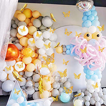 Load image into Gallery viewer, 3D Butterfly Wall Stickers, 48 Pcs 4 Styles 3 Sizes, Removable Metallic Wall Sticker Room Mural Decals Decoration for Kids Bedroom Nursery Classroom Party Wedding Decor DIY Gift (Gold)
