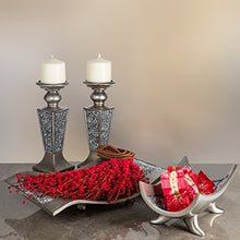Load image into Gallery viewer, Creative Scents Schonwerk Centerpiece Bowl- Crackled Mosaic Design- Functional Table Decorations- Centerpieces for Dining/Living Room - Best Wedding/Birthday (Silver)
