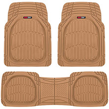 Load image into Gallery viewer, Motor Trend 923-BG Beige FlexTough Contour Liners-Deep Dish Heavy Duty Rubber Floor Mats for Car SUV Truck &amp; Van-All Weather Protection Trim to Fit Most Vehicles(Tan Beige)
