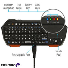 Load image into Gallery viewer, Fosmon Mini Bluetooth Keyboard (QWERTY Keypad), Wireless Portable Lightweight with built-in Touchpad, works with Apple TV, PS4, Smartphones and more
