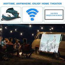 Load image into Gallery viewer, Projector with WiFi, 2021 Upgrade 7500L [100" Projector Screen Included] Projector for Outdoor Movies, Supports 1080P Synchronize Smartphone Screen by WiFi/USB Cable for Home Entertainment

