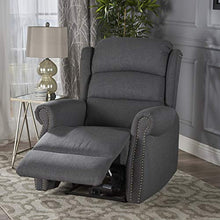 Load image into Gallery viewer, Christopher Knight Home Dezzie Tufted Fabric Power Recliner, Charcoal / Black
