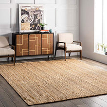 Load image into Gallery viewer, nuLOOM Rigo Hand Woven Farmhouse Jute Area Rug, 8' x 10', Natural
