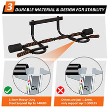 Load image into Gallery viewer, Doorway Pull Up Bar with Ergonomic Grip, Exercise Equipment Body Gym System No Screws Trainer, Multi-Grip Chin Up Bar &amp; Exercise Bar &amp; Home Workout
