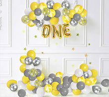 Load image into Gallery viewer, Elephant Baby Shower Decorations Balloon Garland &amp; Arch Kit Yellow Grey Silver White Balloons Agate Yellow Balloon Bumble Bee Party Supplies for Birthday Wedding Engagement Party Decorations
