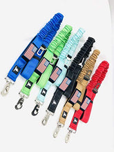 Load image into Gallery viewer, TACTICAL BUNGEE K9 DOG LEASH - 1.5" INCH WIDE DOG LEASHES FOR XL DOGS HEAVY DUTY NYLON ELASTIC STRETCH SHOCK ABSORBING MILITARY DOGS TRAINING LEASHES WITH REMOVABLE AMERICAN FLAG PATCH (ORANGE, SOLID)
