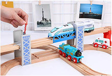 Load image into Gallery viewer, Z MAYABBO Wooden Train Set Accessories Wood Railway Bridge for Railroad Tracks, 2-Level Overpass Compatible for All Railway Tracks System
