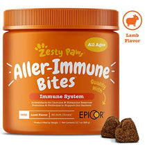 Load image into Gallery viewer, Zesty Paws Allergy Immune Supplement for Dogs Lamb- with Omega 3 Wild Alaskan Salmon Fish Oil &amp; EpiCor + Digestive Prebiotics &amp; Probiotics - Anti Itch &amp; Skin Hot Spots + Seasonal Allergies - 90 Chews
