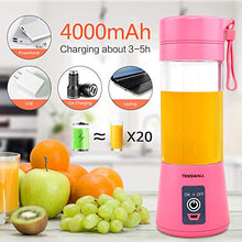 Load image into Gallery viewer, Tenswall Portable, Personal Size Blender Shakes and Smoothies Mini Jucier Cup USB Rechargeabl, pink
