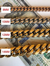 Load image into Gallery viewer, Men's Miami Cuban Link Chain - Iced Diamond Clasp - Iced Men's Heavy Chain 18"-30" - 14k 18k Yellow Gold Over Stainless Steel - Never Changes Color - BEST QUALITY

