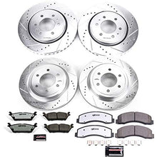 Load image into Gallery viewer, Power Stop K8026-36 Front and Rear Z36 Truck &amp; Tow Brake Kit, Carbon Fiber Ceramic Brake Pads and Drilled/Slotted Brake Rotors
