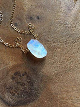 Load image into Gallery viewer, Dainty Raw Moonstone Necklace 16 Inch 14K Gold Filled Chain Jewelry June Birthstone Gift For Her
