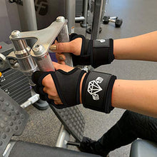 Load image into Gallery viewer, Diamond Cut Muscle Weight Lifting Gloves | Fitness Bodybuilding Workout Gloves for Men &amp; Women | WOD Crossfit | Palm Protection | Support Straps Wrist Band Wraps (Black, Small)
