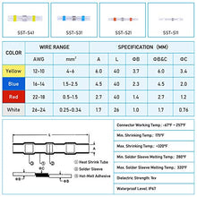 Load image into Gallery viewer, TICONN 150 PCS Solder Seal Wire Connectors, Heat Shrink Butt Connectors, Waterproof and Insulated Electrical Wire Terminals, Butt Splice (150PCS)
