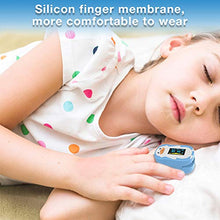 Load image into Gallery viewer, Wellue Children Pulse Oximeter Fingertrip with Warning Function, Blood Oxygen Saturation for Kids and Pulse Rate Monitor with Batteries, Lanyard (Blue)
