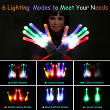 Load image into Gallery viewer, Qrooper LED Gloves for Kids LED Shoelaces ,Flashing Light Up Gloves Combination, Kids Toys For Boy Girl, Gloves for Christmas Thanksgiving Birthday Glow Halloween
