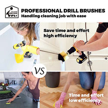 Load image into Gallery viewer, Holikme 4Pack Drill Brush Power Scrubber Cleaning Brush Extended Long Attachment Set All Purpose Drill Scrub Brushes Kit for Grout, Floor, Tub, Shower, Tile, Bathroom and Kitchen Surface Black
