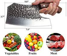 Load image into Gallery viewer, Kitory Forged Vegetable Cleaver Effort Saving Kitchen Hybrid Knife Chinese Chef's Knives Handmade Full Tang Chef Cutlery High Carbon Blade Brown Sandalwood Ergonomic Handle Good for Home &amp; Restaurant
