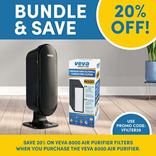 Load image into Gallery viewer, VEVA 8000 Elite Pro Series Black Air Purifier for Home &amp; Large Room, 325 Sq Ft., HEPA Filter &amp; 4 Premium Activated Carbon Pre Filters Removes Allergens, Smoke, Dust, Pet Dander &amp; Odor Complete Tower Air Cleaner Home &amp; Office
