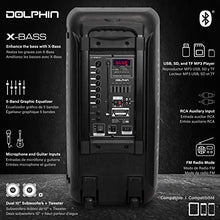 Load image into Gallery viewer, Dolphin SP-210RBT Portable Bluetooth Party Speaker on Wheels with Lights, 10" PartyBox
