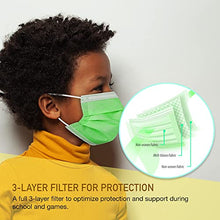 Load image into Gallery viewer, Unifandy Kid Face Mask, 50PC 3 Ply Disposable Face Mask Colorful Set for Children, Durable Nose Wire Earloop Protective Cover, Back to School Supplies
