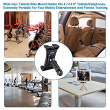 Load image into Gallery viewer, JUBOR Bike Tablet Holder, Portable Bicycle Car Phone Tablet Mount for Indoor Gym Treadmill, Spinning, Exercise Bike iPad Holder, iPad Pro, iPad Mini, 2, 3, iPad Air, iPhone Smartphone
