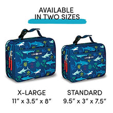 Load image into Gallery viewer, Lone Cone Kids' Insulated Lunch Box - Fun Patterns for Boys and Girls, Shark Attack, X-Large
