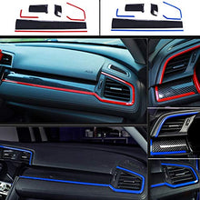 Load image into Gallery viewer, Boltry for Honda 10th Civic 2016~2021 Full Set of Car Interiors Instrument Panel Decorative Center Console Moulding Trim Air Outlet Automotive Steering Wheel Cover Accessories 16Pcs-Blue
