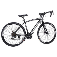 Load image into Gallery viewer, Lroplie R2 Commuter Aluminum Road Bike 21 Speed 700C Wheel Suspension Fork Rear Suspension Bicycles for Intermediate to Advanced Riders (Road Black 21 Speed)
