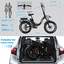 Load image into Gallery viewer, GESHENG 750W Folding Electric Bike Adults【Upgraded LG Battery】 48V 15AH Fat Tire Ebike 31MPH, 20" x4.0"Step-Thru Electric Bicycle S5 for Men &amp; Women All Terrain Riding, Front Carrier As Gift
