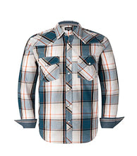 Load image into Gallery viewer, VENZULIA Men's Western Snap Shirt Long Sleeve Regular Fit Plaid Shirts (blueorge. 3XL)
