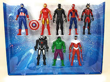 Load image into Gallery viewer, Marvel Avengers Action Figures - Iron Man, Hulk, Black Panther, Captain America, Spider Man, Ant Man, War Machine &amp; Falcon! (8 Action Figures)
