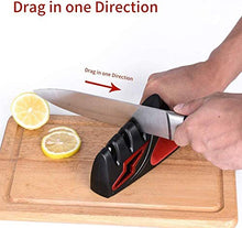 Load image into Gallery viewer, ZOUSHUAIDEDIAN Handheld Professional Knife Sharpener - 3 Stage sharpeners with Anti·Slip Mat, Quickly Sharpening and Honing Non·Serrated Blades, Suitable for Scissors, Cut Resistant Included
