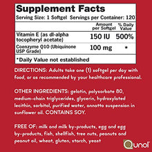 Load image into Gallery viewer, Qunol Ultra CoQ10 100mg 3X Better Absorption Patented Water and Fat Soluble Natural Supplement Form Coenzyme Q10 Antioxidant for Heart Health Packs Softgels, 120 Count
