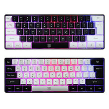 Load image into Gallery viewer, Snpurdiri 60% Wired Gaming Keyboard, RGB Backlit Ultra-Compact Mini Keyboard, Waterproof Mini Compact 61 Keys Keyboard for PC/Mac Gamer, Typist, Travel, Easy to Carry on Business Trip(Black-White)

