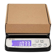 Load image into Gallery viewer, Digital Postal Shipping Scale; Portable Electronic Touch Pocket Scale Postal Scale Shipping Scale with Adapter; Used for Floor Bench Office Weight; 50kg / 10g; Black &amp; Silver
