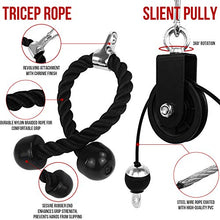 Load image into Gallery viewer, YaNovate Fitness LAT and Lift Pulley System with Loading Pin, Tricep Strap Rope, Cable Rope for Muscle Strength, Home Workout Gym Equipment Machine for Pull Downs, Biceps Curl, Forearm, Shoulder
