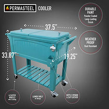 Load image into Gallery viewer, Permasteel PS-A203 F1-TL 80 Quart Portable Rolling Patio Cooler, Teal
