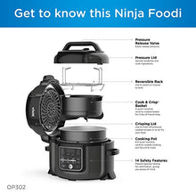 Load image into Gallery viewer, Ninja OP302 Foodi 9-in-1 Pressure, Broil, Dehydrate, Slow Cooker, Air Fryer, and More, with 6.5 Quart Capacity and 45 Recipe Book, and a High Gloss Finish
