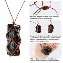 Load image into Gallery viewer, 2 Pieces Natural Black Tourmaline Crystal Necklace Hand Braided Chakra Gemstone Pendant Necklace for Men Women (Style 1)
