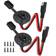 Load image into Gallery viewer, Electop SAE Power Socket Sidewall Port, Weatherproof SAE Quick Connect Solar Panel Mount Universal Flush-Mountable Connector, 12AWG SAE Cable with 8 Screws for Solar Generator Battery Charger (2 Pack)

