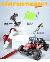 Load image into Gallery viewer, BEZGAR TB141 RC Cars-1:14 Scale Remote Control Car, 2WD High Speed 20 Km/h All Terrains Electric Toy Off Road RC Car Vehicle Truck Crawler with Two Rechargeable Batteries for Boys Kids and Adults
