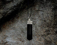 Load image into Gallery viewer, Raw Black Tourmaline Crystal Healing Pendant Necklace –Protection Negative Energy Cleanser Natural Stress Aid Soothe Mind Emotions - Authentic Stone on Silver Plated 18" Chain Chakra Healing Charm
