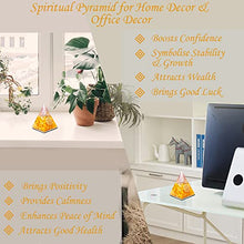 Load image into Gallery viewer, Orgone Pyramid | Citrine Orgonite Pyramid for Wisdom, Wealth &amp; Success | Healing Crystal Gemstone Pyramid | Orgone Pyramid Crystal - Handmade In India
